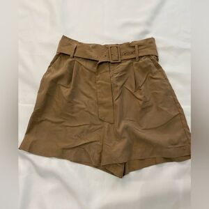 Camel shorts with Belt size 6